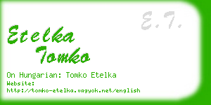 etelka tomko business card